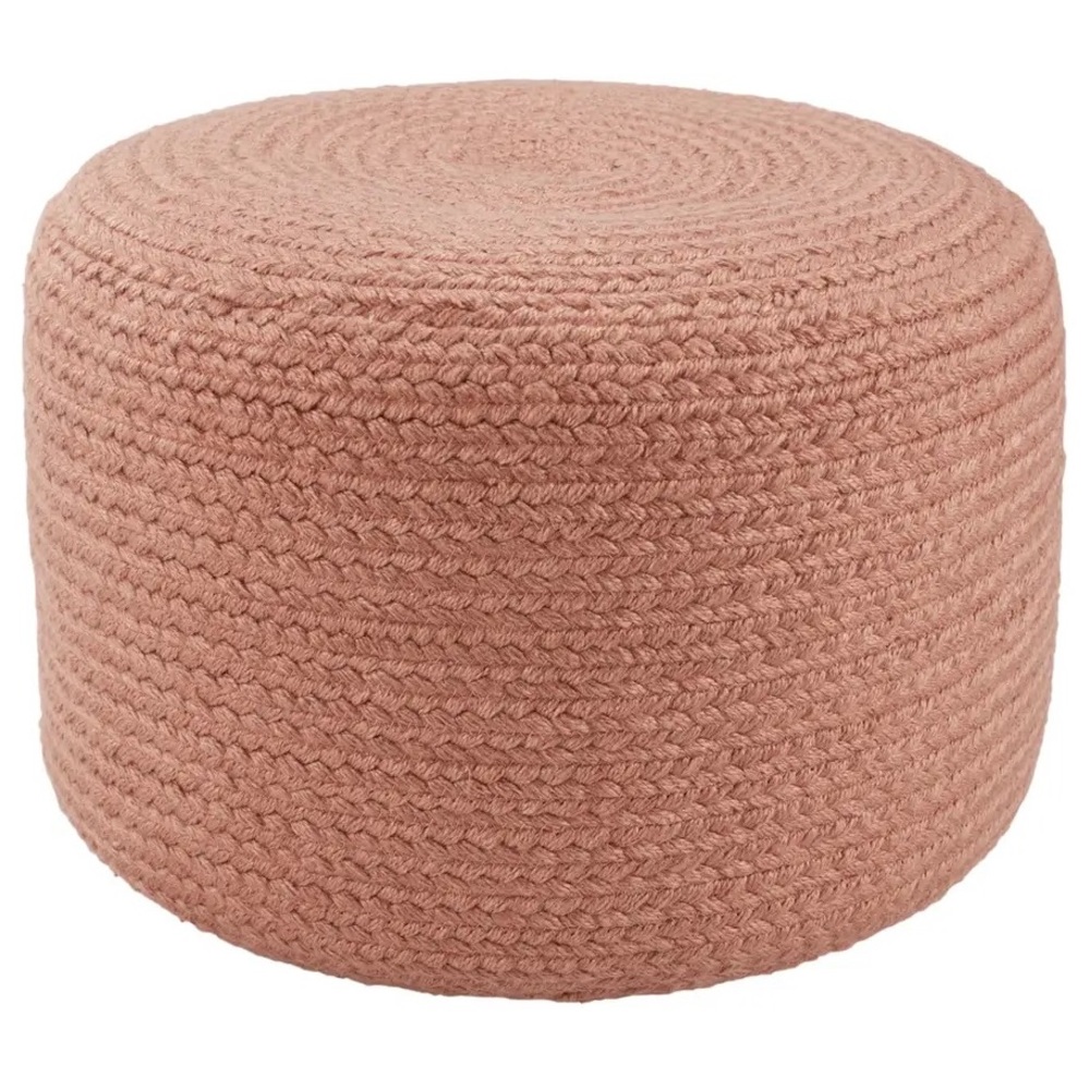 Pink/Salmon Woven Ottoman/Pouf (NEW)
